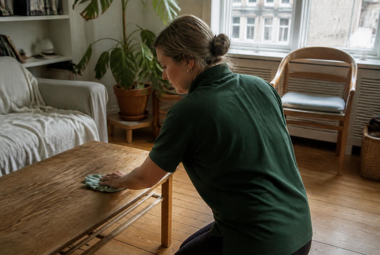Professionel rengøring i et lyst skandinavisk hjem